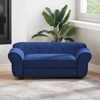 VidaXL Hondenbank 72x45x30 cm pluche blauw - thumbnail