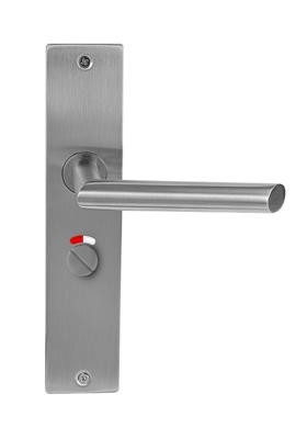 Deurklink Cero rvs basis op langschild vrij- en bezet 63mm