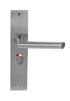 Deurklink Cero rvs basis op langschild vrij- en bezet 63mm - thumbnail