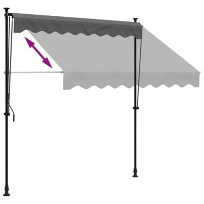 Luifel uittrekbaar 200x150 cm stof en staal antracietkleurig Luifel uittrekbaar 200x150 cm stof en staal antracietkleurig