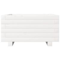 VidaXL Plantenbak 50x50x26,5 cm massief grenenhout wit - thumbnail