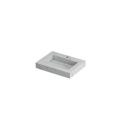 INK Pitch Wastafel Keramische Slab Bak met Drain en Front en Side Skirts 1 Kraangat - 600x450x90 mm - Calacatta Mat