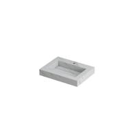 INK Pitch Wastafel Keramische Slab Bak met Drain en Front en Side Skirts 1 Kraangat - 600x450x90 mm - Calacatta Mat - thumbnail