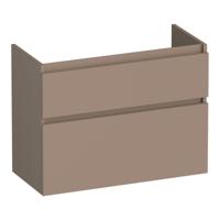 Brauer Delight - Onderkast Ondiep - 80 cm - met 2 Softclose Lades Greeploos en 1 Sifon Uitsparing - Mat Mokka - thumbnail