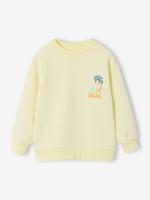 Sweater met ronde hals en lange mouwen lichtgeel - thumbnail