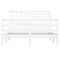 Bedframe massief hout wit 140x190 cm - thumbnail
