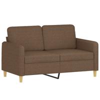 3-delige Loungeset met kussens stof bruin - thumbnail