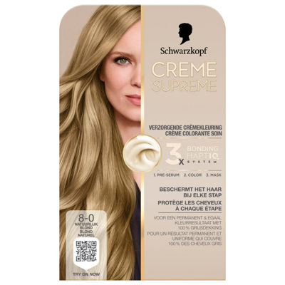 Schwarzkopf Creme Supreme Crèmekleuring 8-0 Natuurlijk Blond Schwarzkopf Creme Supreme Crèmekleuring 8-0 Natuurlijk Blond