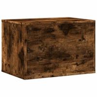 Kattenbakkast 60x40x40 cm bewerkt hout gerookt eikenkleurig - thumbnail