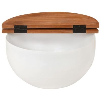 Salontafel 50x27 cm massief gerecycled hout wit