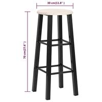 Barkrukken 2 st MDF zwart - thumbnail