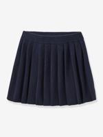Geplooide tricot rok voor meisjes van CYRILLUS marineblauw - thumbnail