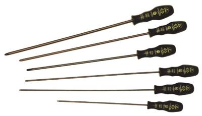 C.K Werkplaats Schroevendraaierset 6-delig Plat, Kruiskop Phillips, Binnen-zesrond (TX)