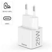 Hama Snellader USB-C PD/Qualcomm® Mini-oplader 25 W Wit - thumbnail