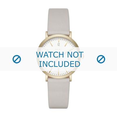 DKNY horlogeband NY2507 Leder Cream wit / Beige / Ivoor 18mm