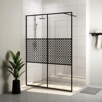 Inloopdouchewand 140x195 cm ESG-glas transparant en zwart - thumbnail