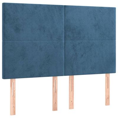 Hoofdborden 4 st 72x5x78/88 cm fluweel donkerblauw