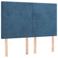 Hoofdborden 4 st 72x5x78/88 cm fluweel donkerblauw - thumbnail