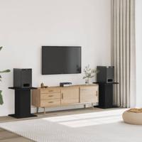 Speakerstandaards 2 st 30x30x60 cm bewerkt hout zwart - thumbnail