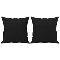 Tweezitsbank met kussens 140 cm microvezelstof zwart - thumbnail