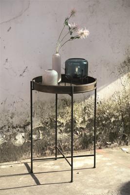 PTMD Bijzettafel 'Taren', Metaal, 74 x 50 x 50cm, kleur Goud