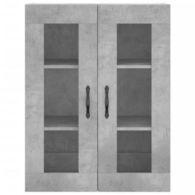 Hoge kast 69,5x34x180 cm bewerkt hout betongrijs