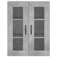 Hoge kast 69,5x34x180 cm bewerkt hout betongrijs - thumbnail