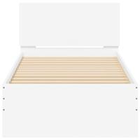 Bedframe met hoofdbord en LED-verlichting wit 90x190 cm - thumbnail
