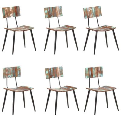 Eetkamerstoelen 6 st massief gerecycled hout