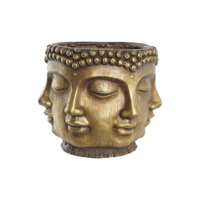 Grondlegger DKD Home Decor Gouden Hout Magnesium Cirkelvormig Boeddha Orientaals 34 x 34 x 30 cm 30 x 34 x 30 cm