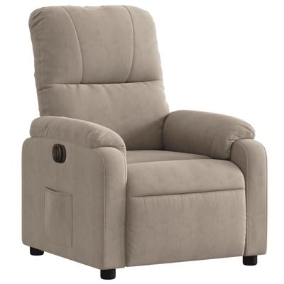 Fauteuil verstelbaar elektrisch microvezelstof taupe