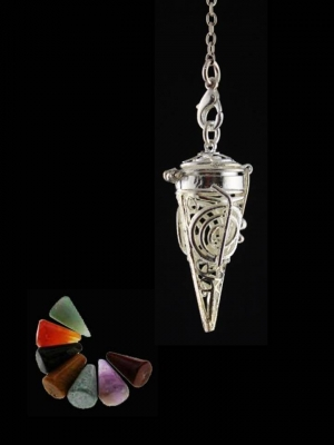 Pendel Edelsteen Choku Rei met 7 Chakra Stenen