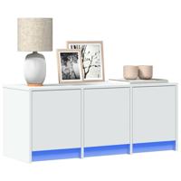 Tv-meubel met LED 97x34x40 cm bewerkt hout wit - thumbnail