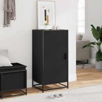 Schoenenrek 48x38x97,5 cm bewerkt hout zwart - thumbnail