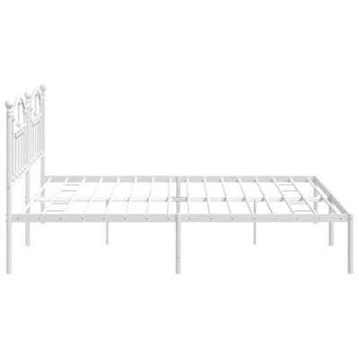 Bedframe met hoofdbord metaal wit 200x200 cm - thumbnail