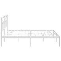Bedframe met hoofdbord metaal wit 200x200 cm - thumbnail