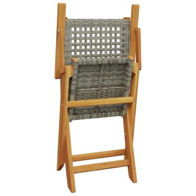 7-delige Tuinset poly rattan en massief hout grijs - thumbnail