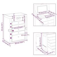 VidaXL Sieradendoosje 6-laags met spiegel afsluitbaar zwart - thumbnail