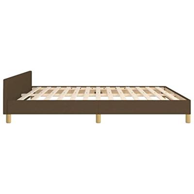 Bedframe zonder matras stof donkerbruin 160x200 cm