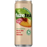 Fuze Tea frisdrank, niet-bruisend, sleek blik van 33 cl, pak van 24 stuks, perzik hibiscus - thumbnail