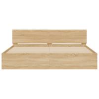 Bedframe met hoofdeinde en LED sonoma eikenkleurig 180x200 cm - thumbnail