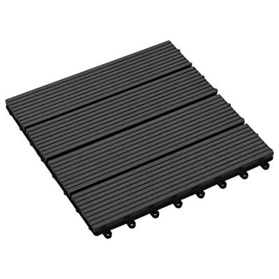 Terrastegels 30x30 cm 1 m HKC zwart 11 stuks - thumbnail
