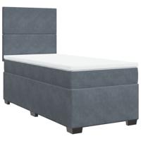 Boxspring met matras fluweel donkergrijs 90x190 cm - thumbnail