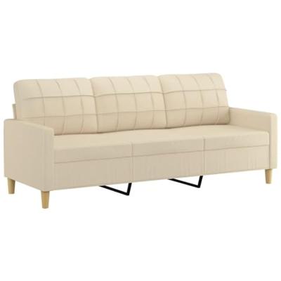 4-delige Loungeset met kussens stof crèmekleurig