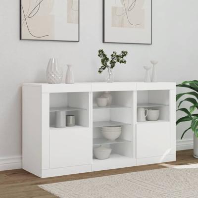 Dressoir met LED-verlichting 123x37x67 cm wit
