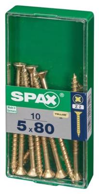 Schroefdoos SPAX Yellox Hout Platte kop 10 Onderdelen (5 x 80 mm)