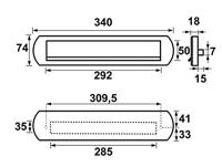 AXA Brievenbus Briefplaat Curve Plus Aluminium Naturel 340 x 74 mm - thumbnail