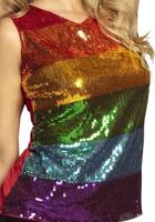 Mouwloze Pailletten Top Regenboog - thumbnail