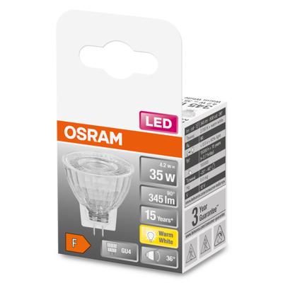 OSRAM HOMELIGHTING 4058075433380 LED-lamp Energielabel F (A - G) GU4 Reflector 3.5 W = 35 W Warmwit (Ø x h) 35 mm x 38 mm 1 stuk(s) OSRAM HOMELIGHTING 4058075433380 LED-lamp Energielabel F (A - G) GU4 Reflector 3.5 W = 35 W Warmwit (Ø x h) 35 mm x 38 mm 1 stuk(s)