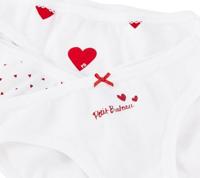 Set van 3 katoenen slipjes met hartjes voor meisjes - PETIT BATEAU witte hartjes - thumbnail